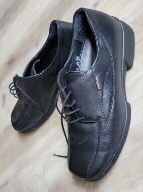 Mobils by Mephisto Air-Relax Black Leather Comfort Derby Shoes US 8.5 EUR 6